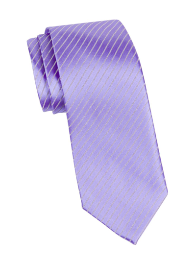 Charvet Pinstripe Woven Silk Tie In Purple