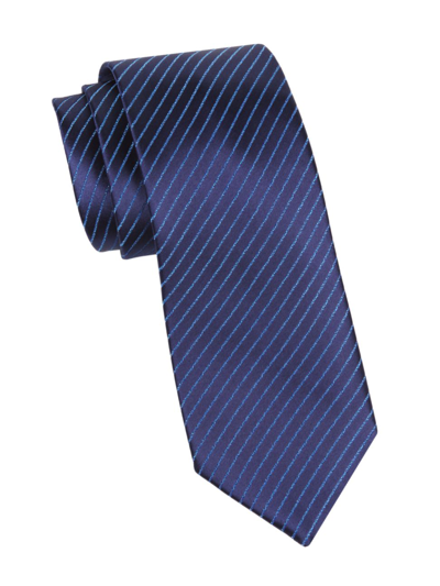 Charvet Pinstripe Woven Silk Tie In Navy
