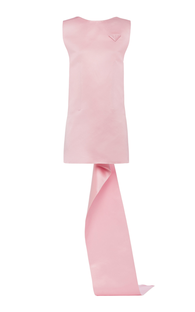 Prada Silk Draped Mini Dress In Pink