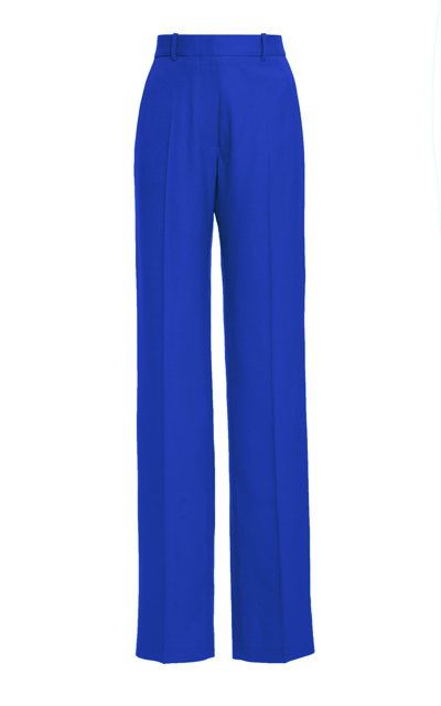 Victoria Beckham Flat-pocket Straight-leg Trousers In Blue