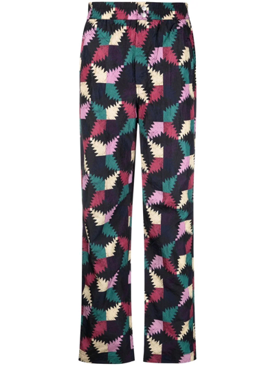 Isabel Marant Étoile Midaloni Printed Shell Straight-leg Pants In Blau
