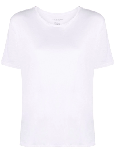 Majestic Lightweight Linen-blend T-shirt In White