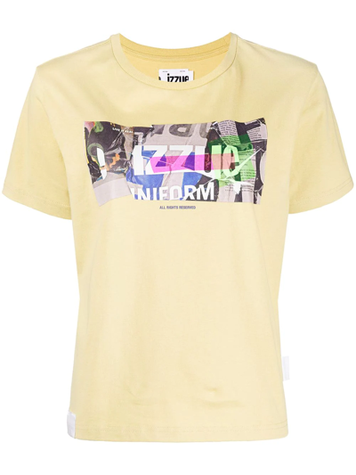 Izzue Logo-print Cotton T-shirt In Yellow