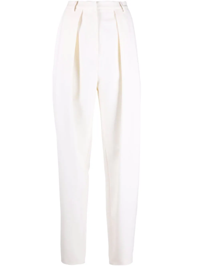 Magda Butrym Tapered High-waisted Trousers In White