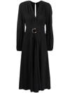 MARIA LUCIA HOHAN V-NECK LONG-SLEEVE DRESS