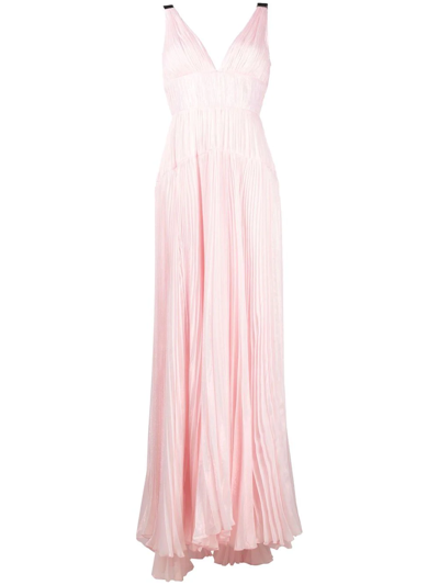 Maria Lucia Hohan V-neck Sleeveless Dress In Rosa