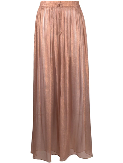 Maria Lucia Hohan Sheer Silk Palazzo Trousers In Gold