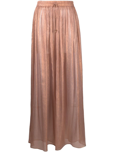 Maria Lucia Hohan Sheer Silk Palazzo Pants In Gold