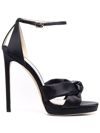 Jimmy Choo Rosie Knot Leather Ankle-strap Sandals In Schwarz