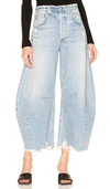 Citizen Of Humanity Horseshoe Distressed High-rise Wide-leg Jeans In Savahn