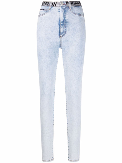 Philipp Plein High-waist Denim Jeggings In Blue