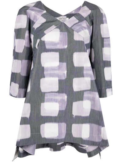 Henrik Vibskov Flux Blouse - Dark Cubes - Atterley In Grau