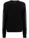 Philipp Plein Sequin Skull Pullover Jumper In Black