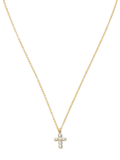 Anita Ko 18k Yg .27 Ct Dia Cros Nklc In Gold