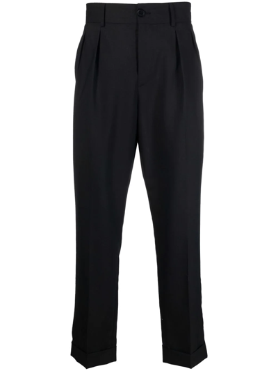 Karl Lagerfeld Straight-leg Tailored Trousers In Blue