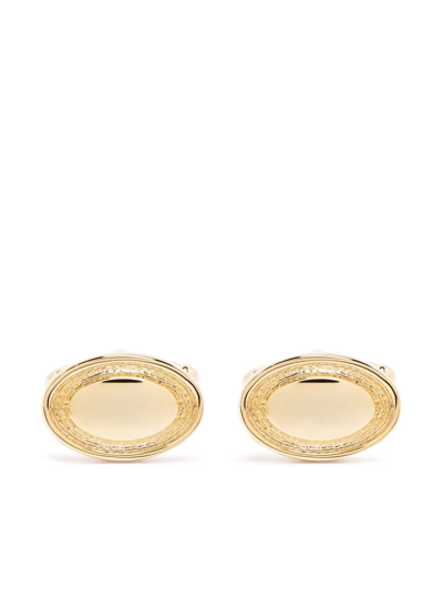 Aspinal Of London Oval Silver Plated Cufflinks In Gold