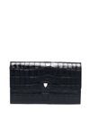 ASPINAL OF LONDON EMBOSSED-CROCODILE TRAVEL WALLET