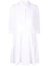 Fabiana Filippi Tiered Flared Shirt Dress In Weiss