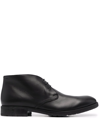 BALLY LACE-UP LEATHER ANKLE BOOTS