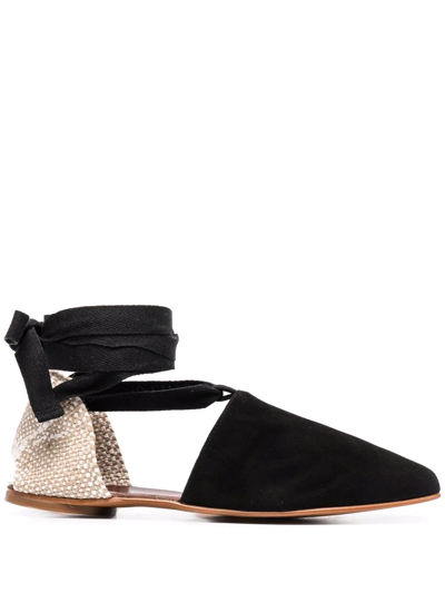 Castaã±er Black Leather Espadrilles