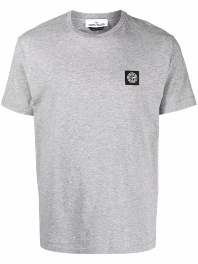 Stone Island Logo-patch Short-sleeve T-shirt In Grey