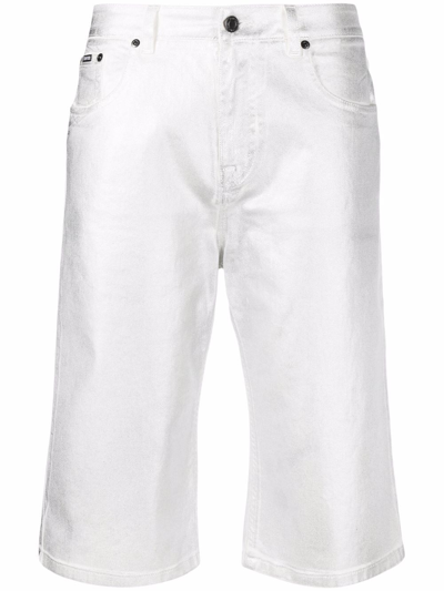 Tom Ford Knee-length Denim Shorts In Silver
