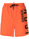 DSQUARED2 LOGO-PRINT DRAWSTRING SWIM SHORTS