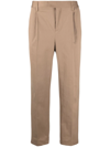 Neil Barrett One Pleat Loose Estra Low Rise Trousers In Braun