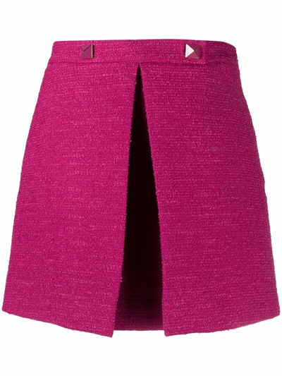 Valentino Rockstud-embellished A-line Skirt In Viola