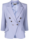 Elisabetta Franchi Dart-detail Double-breasted Blazer In Light Blue