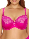 Curvy Couture Tulip Lace Bra In French Azalea