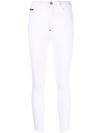 Philipp Plein Embroidered Skull Skinny Jeans In Weiss
