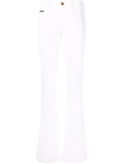 Philipp Plein High-waisted Flared Jeans In White