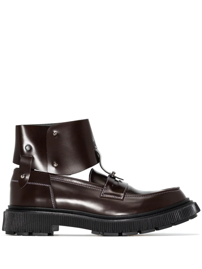 Adieu X Browns Brown Type 178 Leather Gaiter Loafers