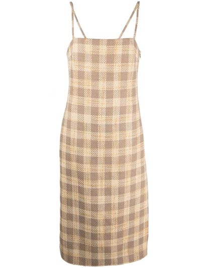 Giuseppe Di Morabito Checked Midi Dress In Nude