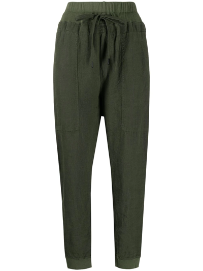 Bassike High-waisted Drawstring Track Pants In Grün