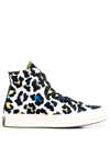 Converse Chuck 70 Hi Velvet Leopard Print Sneakers In Egret/multi-white In Schwarz