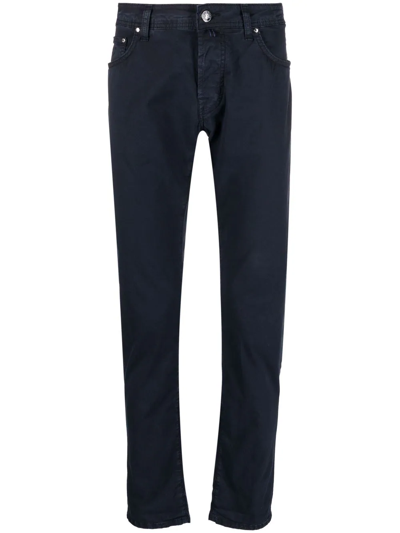 Jacob Cohen Low-rise Slim-fit Trousers In Blue