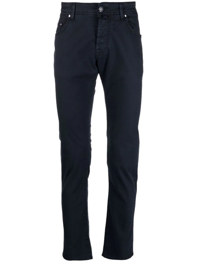 Jacob Cohen Low-rise Skinny Trousers In Blue