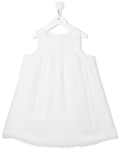 Chloé Kids' Embroidered-design Silk Dress In White
