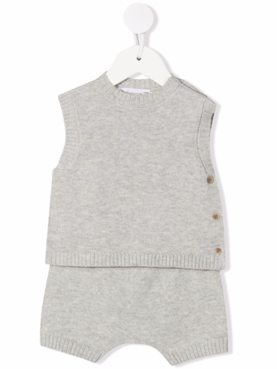 Bonpoint Babies' Tendresse 针织短裤套装 In Grey