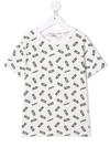 Gcds Teen Cotton Logo-print T-shirt In White