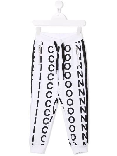 John Richmond Junior Kids' All-over Logo Print Track Trousers In White