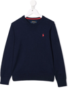Polo Ralph Lauren Embroidered-logo Jumper In Blue