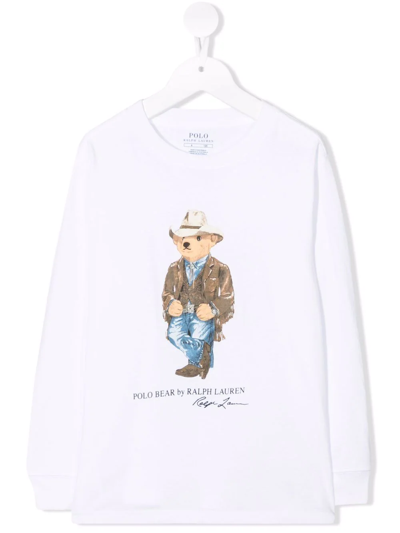 Ralph Lauren Kids' Teddy-print T-shirt In White