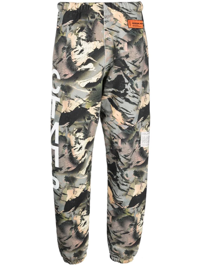 Heron Preston Camouflage-print Track Pants In Green