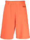 Heron Preston Recycled Cotton Track Shorts In Orange