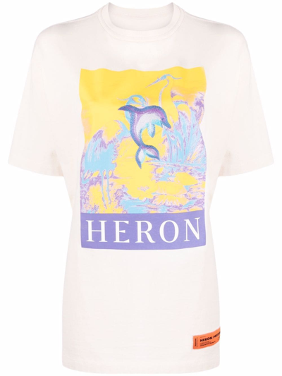 Heron Preston Off White Printed Crewneck Sweatshirt