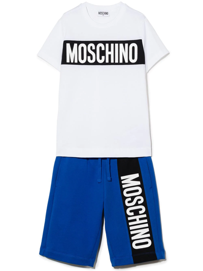 Moschino Kids' Logo-print Tracksuit Set In White