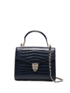 Aspinal Of London Mayfair Midi Crocodile-embossed Bag In Blue